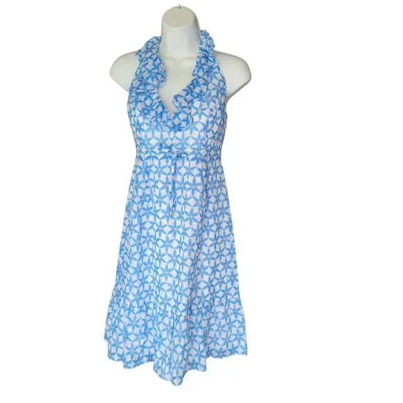 Beachy Lilly Pulitzer Y2K baby doll silk dress sea star dress size 2 - Picture 2 of 13